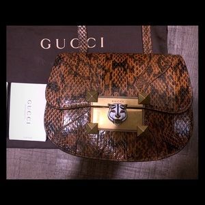 Gucci Osiride Snakeskin Tiger Lock Crossbody